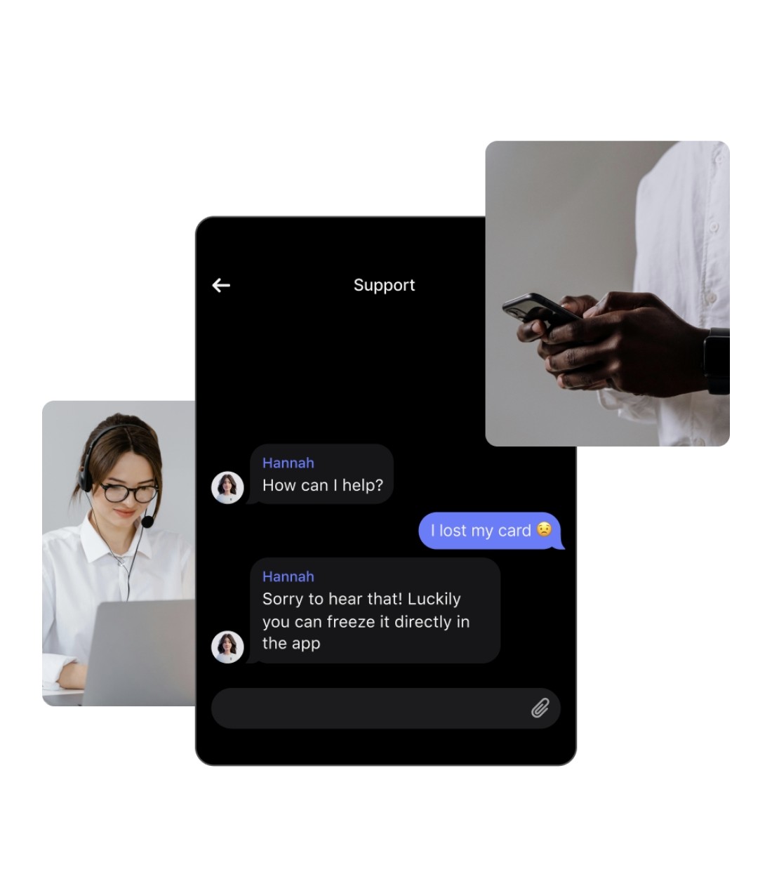 Revolut support conversation in the app